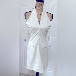 STAUD | Dresses | Staud White Halter Mini Dress | Poshmark